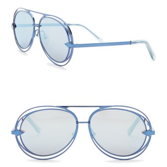 KAREN WALKER Jacques Navy Aviator Sunglasses - Picture 5 of 8